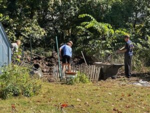 Community composting and gardening activities at Barrington Farm School